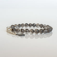 Load image into Gallery viewer, Herkimer Diamond from US Silver Bracelet "Stone of Light" - round beads 7-8 mm