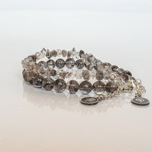 Load image into Gallery viewer, Herkimer Diamond from US Silver Bracelet "Stone of Light" - round beads 7-8 mm