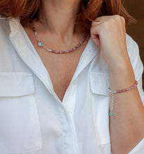 Load image into Gallery viewer, Purple Tourmaline Silver Necklace for Women's - Elegant Jewelry 2023