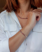 Load image into Gallery viewer, Set of Purple Tourmaline A+ Silver 925 Necklace and Bracelet "Harmony" - Petit Secret