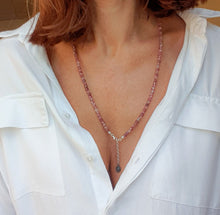 Load image into Gallery viewer, Set of Purple Tourmaline A+ Silver 925 Necklace and Bracelet "Harmony" - Petit Secret