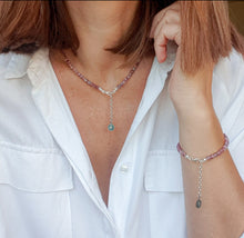 Load image into Gallery viewer, Set of Purple Tourmaline A+ Silver 925 Necklace and Bracelet "Harmony" - Petit Secret
