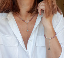 Load image into Gallery viewer, Purple Tourmaline Silver Necklace for Women's - Elegant Jewelry 2023