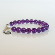 Load image into Gallery viewer, Amethyst A+ Silver Bracelet ""Magic of The Universe"