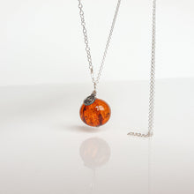 Load image into Gallery viewer, Cognac Amber Silver 925 Long  Necklace for Women "Sun Stories"