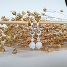 Load image into Gallery viewer, Elegant Silver Earrings "Intuition" with High Grade White Moonstone