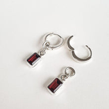 Load image into Gallery viewer, Elegant Silver Earrings with High Grade Red Garnet "Vitality"