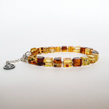 Load image into Gallery viewer, Amber Cube Silver 925 Adjustable Bracelet for Women "Sun Stories"