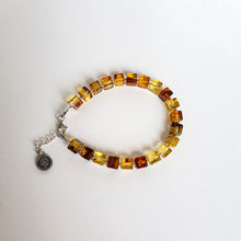 Load image into Gallery viewer, Amber Cube Silver 925 Adjustable Bracelet for Women "Sun Stories"
