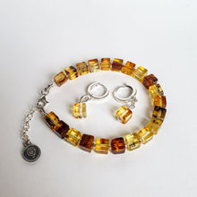 Load image into Gallery viewer, Set of Amber Silver 925 Bracelet and Earrings for Women "Sun Stories"