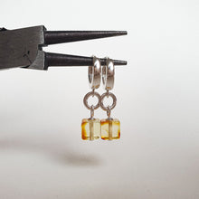 Load image into Gallery viewer, Silver 925 Earrings with Natural Cube Polished Baltic Amber "Sun Stories"