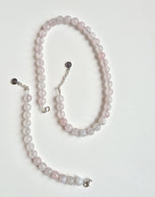 Load image into Gallery viewer, Set of Pink Quartz Silver 925 Necklace  and Bracelet "Tenderness"