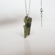 Load image into Gallery viewer, 15 mln years Moldavite Silver 925 Pendant with chain "Stone of greatness"