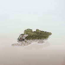 Load image into Gallery viewer, 15 mln years Moldavite Silver 925 Pendant with chain "Stone of greatness"