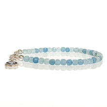 Load image into Gallery viewer, Aquamarine Delicate Cube Silver 925 Bracelet for Women "Stone of Faith"