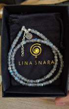 Load image into Gallery viewer, Labradorite A+ Cube Beads Silver Necklace "The Guardian" - Petit Secret