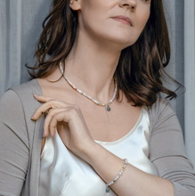 Load image into Gallery viewer, Set of Pink Opal Delicate Silver Necklace and Bracelet for Women "Self Love"