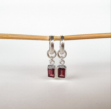 Load image into Gallery viewer, Elegant Silver Earrings with High Grade Red Garnet "Vitality"