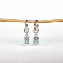 Load image into Gallery viewer, Elegant Silver 925 Earrings "Stone of Faith" with High Grade Blue Aquamarine