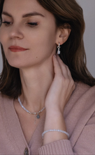Load image into Gallery viewer, Elegant Silver 925 Earrings "Intuition" with High Grade AAA White-Blue Moonstone