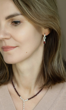 Load image into Gallery viewer, Elegant Silver Earrings with High Grade Red Garnet "Vitality"