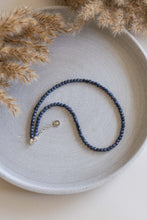 Load image into Gallery viewer, Dark Blue Sapphire Necklace "The Guide", silver 925, adjustable length