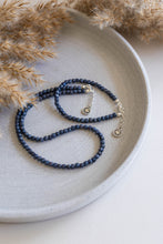 Load image into Gallery viewer, Set of Dark Blue Sapphire Necklace and Bracelet "The Guide", silver 925
