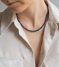 Load image into Gallery viewer, Dark Blue Sapphire Necklace "The Guide", silver 925, adjustable length