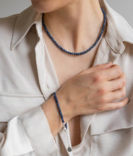 Load image into Gallery viewer, Dark Blue Sapphire Bracelet "The Guide", silver 925, adjustable size