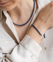 Load image into Gallery viewer, Dark Blue Sapphire Bracelet "The Guide", silver 925, adjustable size