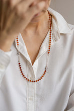 Load image into Gallery viewer, Set of Baltic Amber Silver 925 Necklace and Bracelet for Women Cognac Colour "Sun Stories"