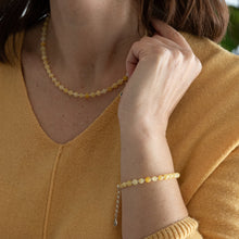 Load image into Gallery viewer, Luxury Light Baltic Amber and Sterling Silver 925 Bracelet and Necklace Set "Sun stories"