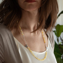 Load image into Gallery viewer, Luxury Light Baltic Amber and Sterling Silver 925 Bracelet and Necklace Set "Sun stories"