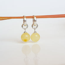 Load image into Gallery viewer, Luxury Light Baltic Amber and Sterling Silver 925 Earrings "Sun stories"