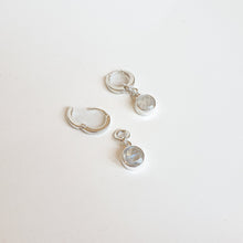 Load image into Gallery viewer, Elegant Round Silver 925 Earrings "Intuition" with High Grade White-Blue AAA grade Moonstone