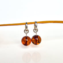 Load image into Gallery viewer, Silver 925 Earrings with Cognac Colour Baltic Amber "Sun Stories"