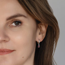 Load image into Gallery viewer, Elegant Silver 925 Earrings with Purple Tourmaline "Harmony"