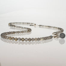 Load image into Gallery viewer, Set of Labradorite A+ Round Bead Silver 925 Necklace and Bracelet "The Guardian" - Petit Secret