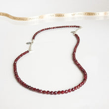 Load image into Gallery viewer, Set of Red Garnet Silver 925 Necklace and Bracelet "Vitality" - Petit Secret
