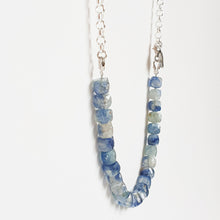 Load image into Gallery viewer, Kyanite A+ from Brasil Set of Silver Bold Puzzle Necklace and Bracelet "Elevation"
