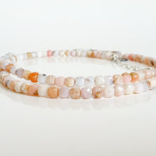 Load image into Gallery viewer, Set of Pink Opal Delicate Silver Necklace and Bracelet for Women "Self Love"