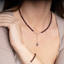 Load image into Gallery viewer, Set of Red Garnet Silver 925 Necklace and Bracelet "Vitality" - Petit Secret