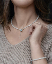 Load image into Gallery viewer, Set of Moonstone A+ Delicate Silver Bracelet and Necklace for Women "Intuition"